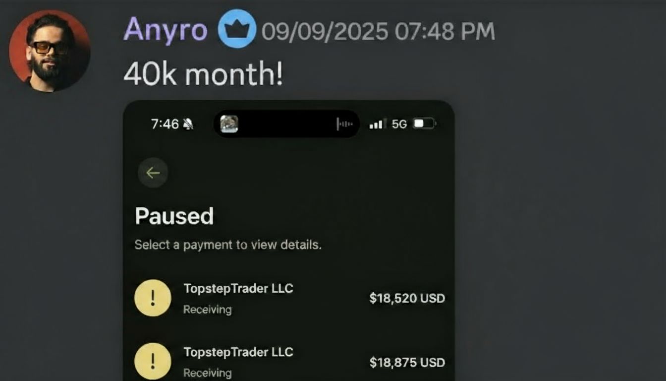 Verified student payout and trading success documentation from FuturesHive